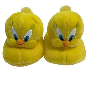 Tweety Bird Plush Slippers Youth Size Large Fits 8-10 Looney Tunes Vintage 2000s
